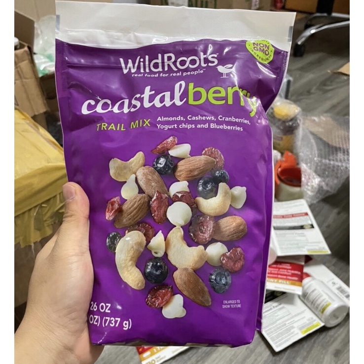 HỖN HỢP HẠT DINH DƯỠNG &amp; TRÁI CÂY SẤY KHÔ WIldRoots Coastal Berry Trail Mix 737g