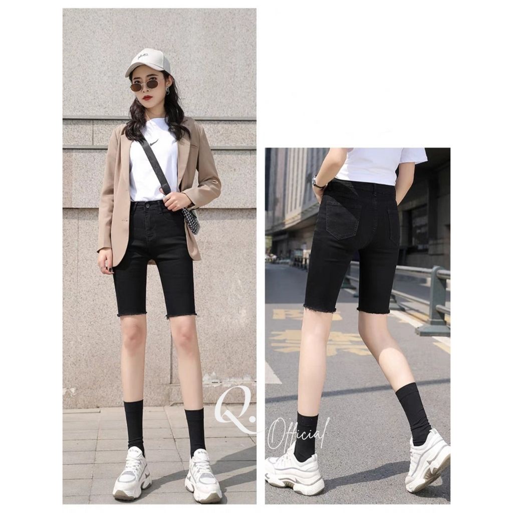 Quần Jean Nữ Ngố, Đùi, Cạp Cao Q.Official siêu co giãn