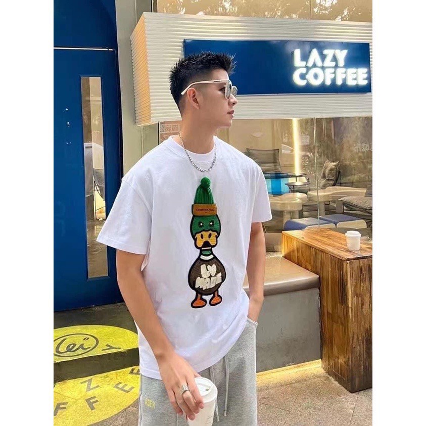 Áo Thun Unisex Form Rộng Cotton Siêu Mát Họa Tiết Con Vịt