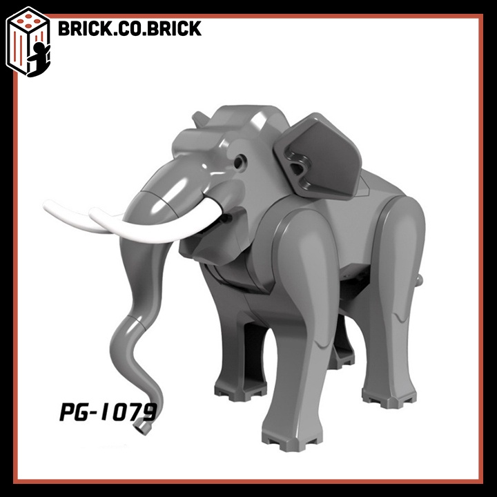 Đồ chơi Mô hình Lắp ráp Voi Animal Elephant Xếp hình Động vật Rừng Xanh Minifigure PG1079