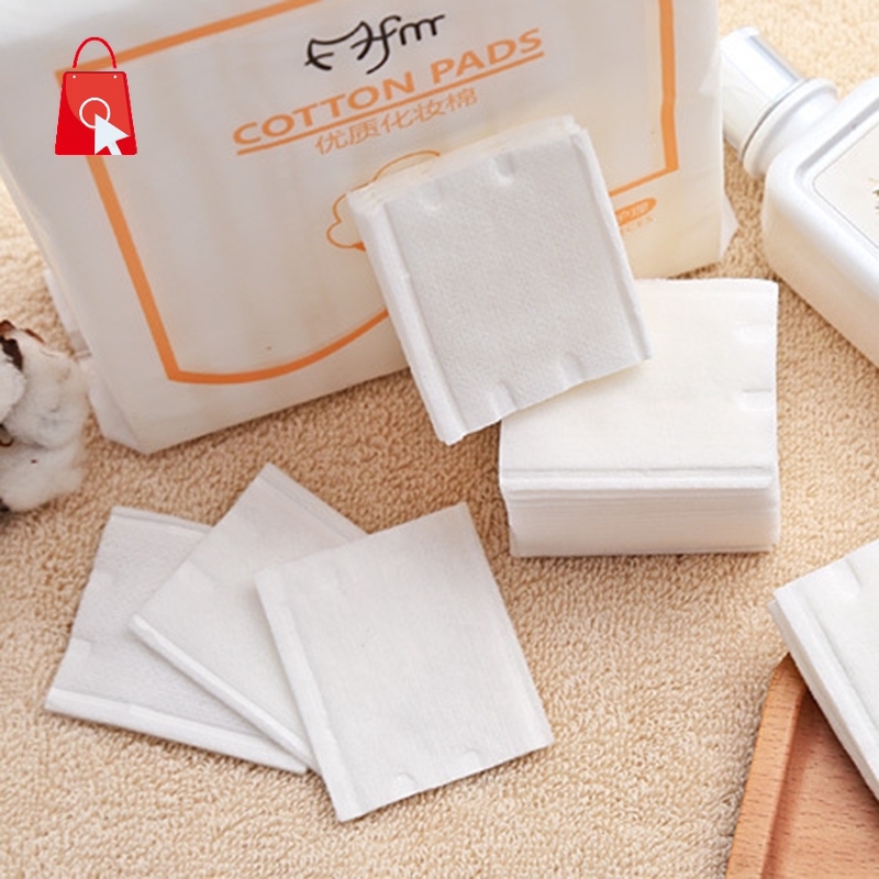 [Hàng mới về] Túi 222 miếng bông tẩy trang cotton 2 mặt hình chữ nhật màu trắng thoải mái cho da