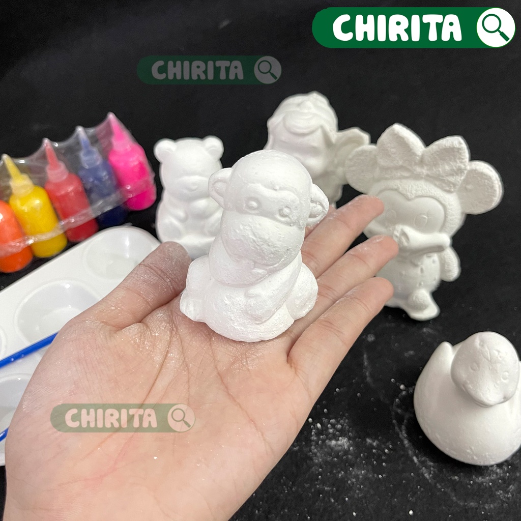 Bộ Tô Tượng Thạch Cao Cho Bé Đầy Đủ MÀU + CỌ - Bộ Tượng Tô Màu Đủ Size To Nhỏ - Đồ Chơi Trẻ Em Chirita