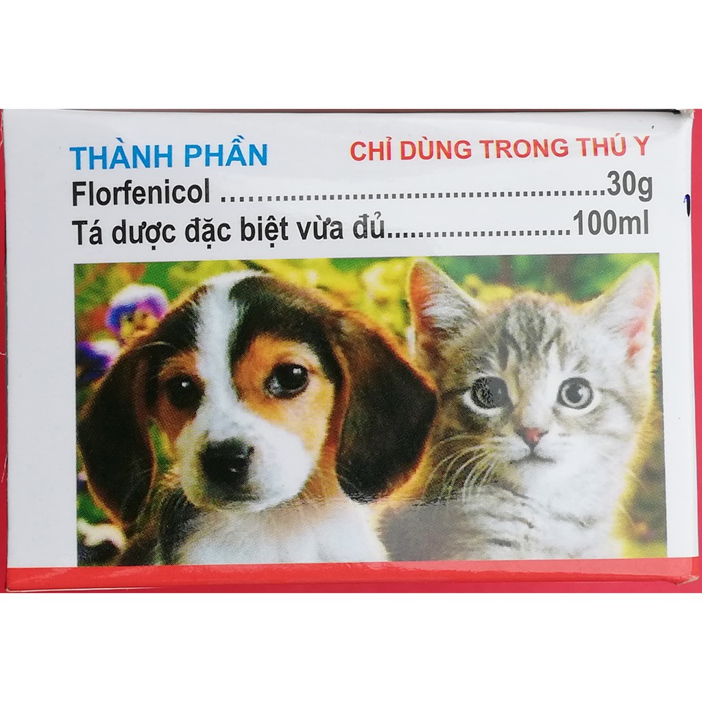 1 lọ FLO-TOSAL 5ml  Kháng sinh chó mèo cao cấp dùng cho viêm phổi, viêm ruột tiêu chảy, phân lẫn máu