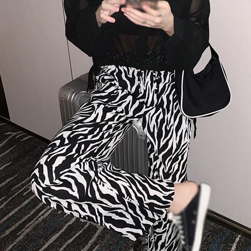 Quần Dài Họa Tiết Ngựa Vằn Thiết Kế Thời Trang Dành Cho Nữ