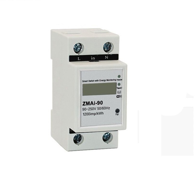 Công Tơ Điện Tử Thông Minh Wifi Tuya Smartlife 60A Zmai90 Xem Điện Năng Từ Xa Qua App, Đồng Hồ Đo Điện Kết Nối Wifi