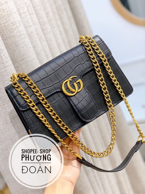 Túi G Da Rắn Vân To Nhiều Ngăn Size 24 Vỡ Hộp ( Ảnh Thật)
