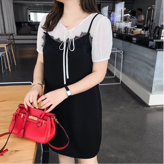Đầm béo yumi phối trắng cho người béo