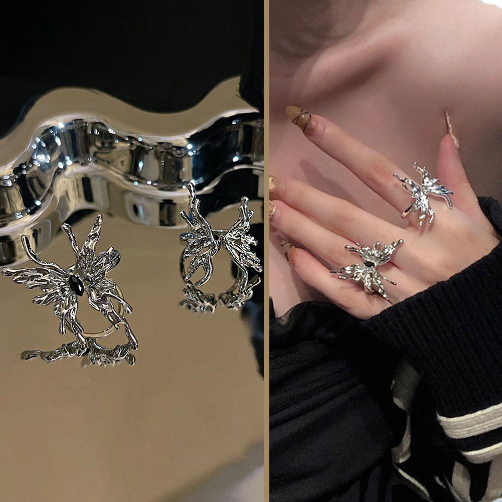 Nhẫn Hở Chạm Khắc Hình Bướm Thời Trang Cho Nữ