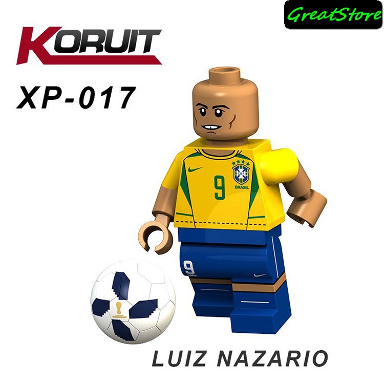 ( Hãng Sẵn Sàng ) MINIFIGURES LEGO XT 1003 Cầu Thủ C.RONALDO,MESSI,NEYMAR,BECKHAM,LUIZ NAZARIO,DE BRUYNY,MODRIC,CAVANI