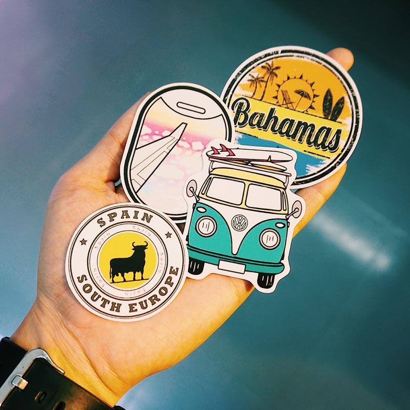 Sticker Travel (1) chống nước, hình dán mũ bảo hiểm, dán xe, điện thoại, laptop – Nghiện Sticker