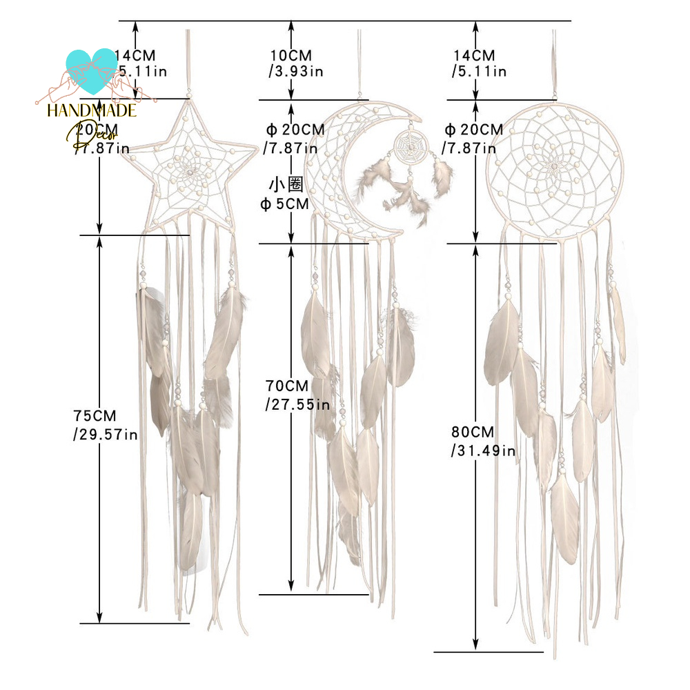 Dreamcatcher treo tường đính lông vũ