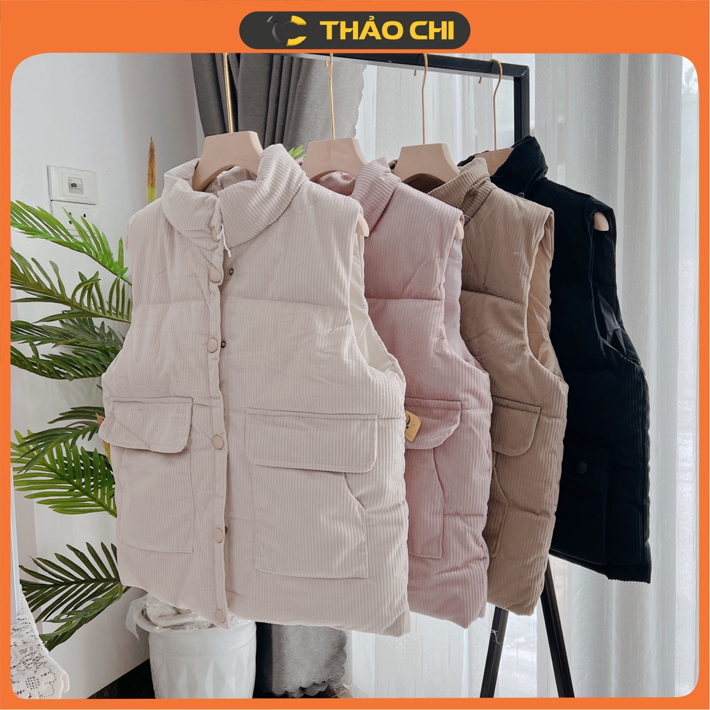 áo gile phao pha nhung cực ấm