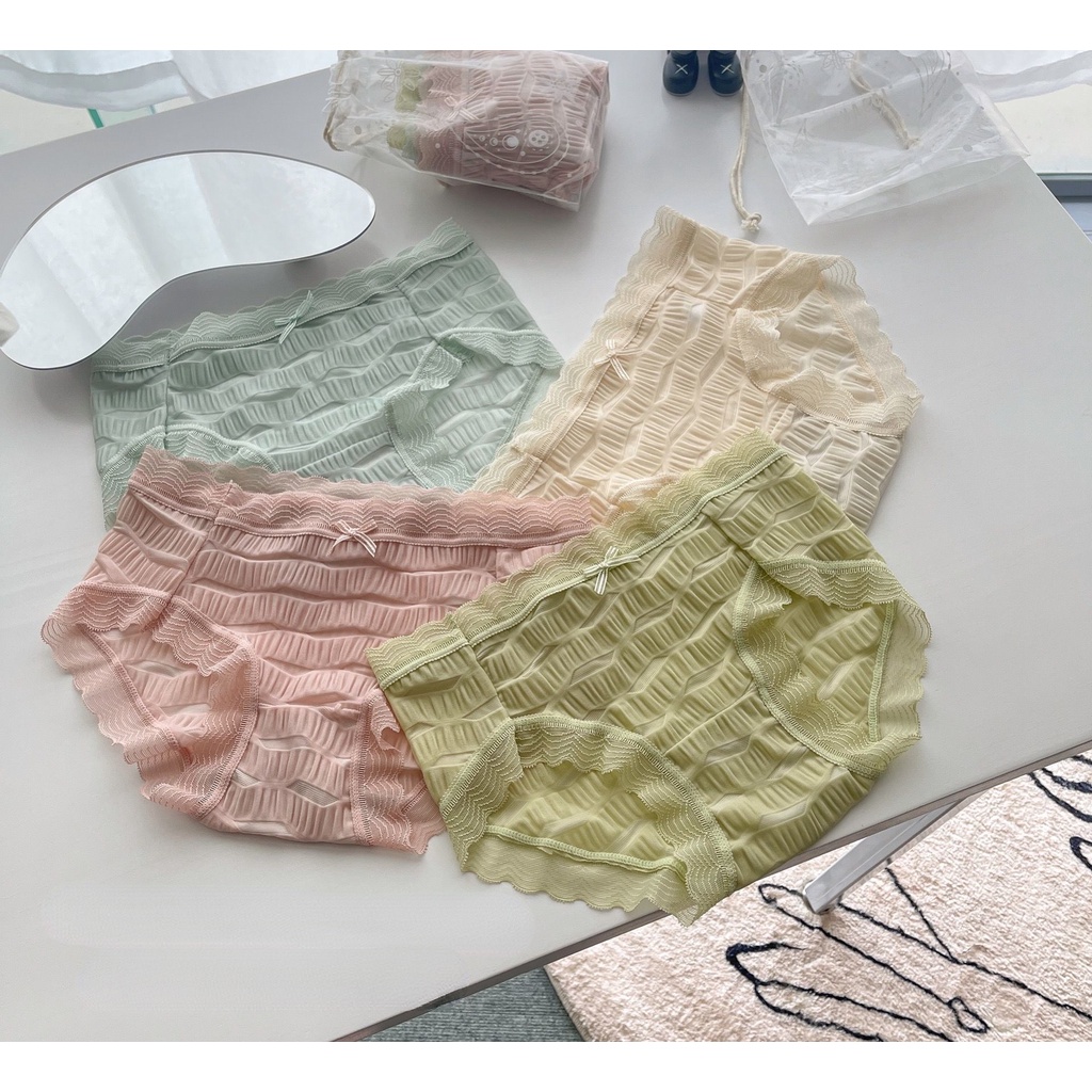 Quần Lót cotton Phối Ren Thoáng Khí Quyến Rũ Dành Cho Nữ