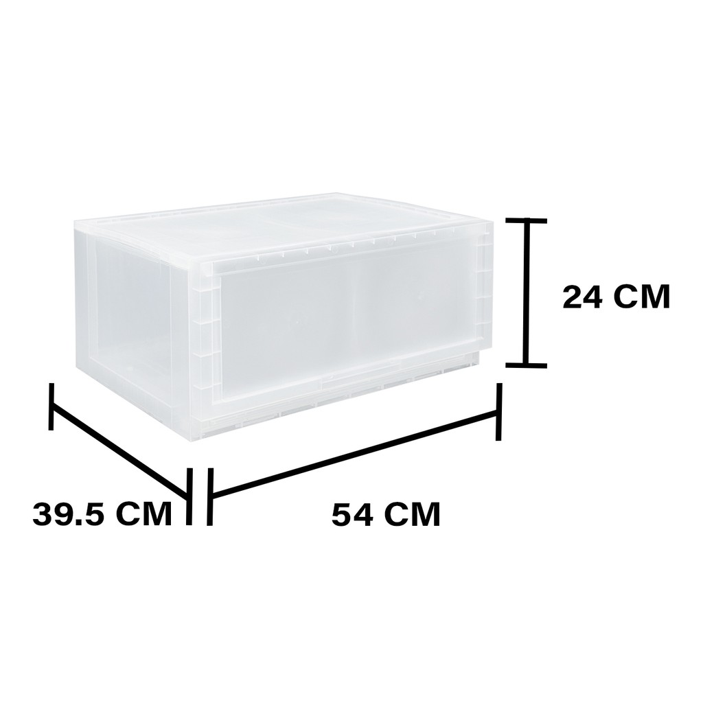 HomeBase STACKO hộp đựng đồ dạng ngăn kéo bằng nhựa size M Thái Lan W54xD39.5xH24 Cm trắng trong