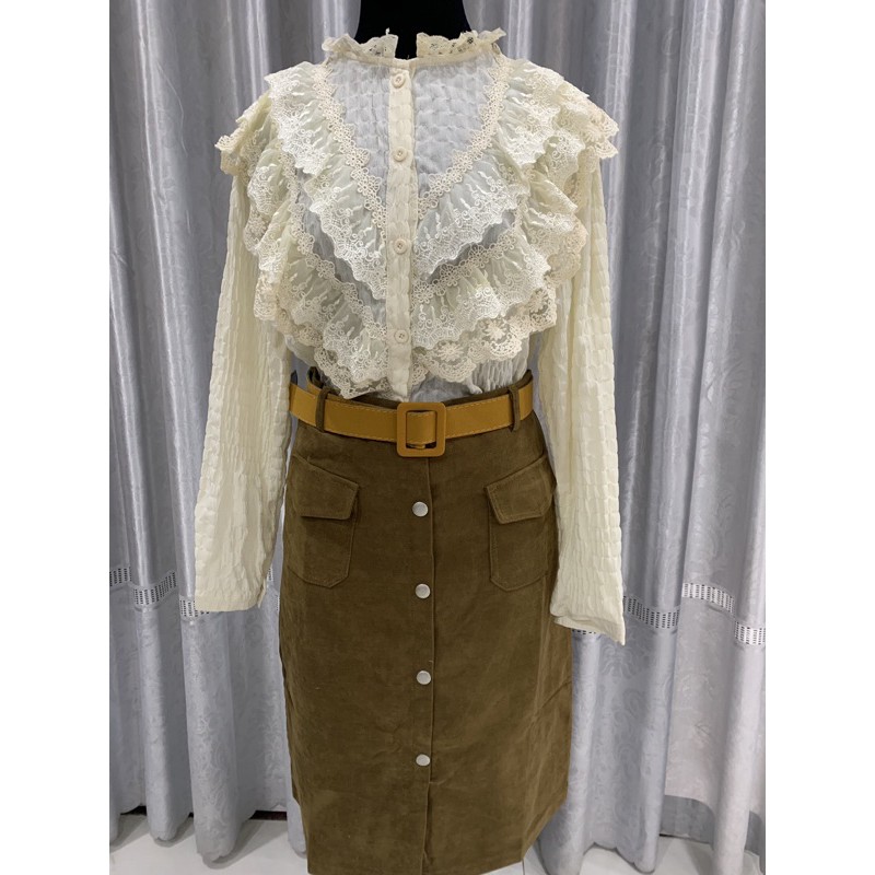 Chân váy bút chì nhung - 2 lớp dày dặn | BigBuy360 - bigbuy360.vn