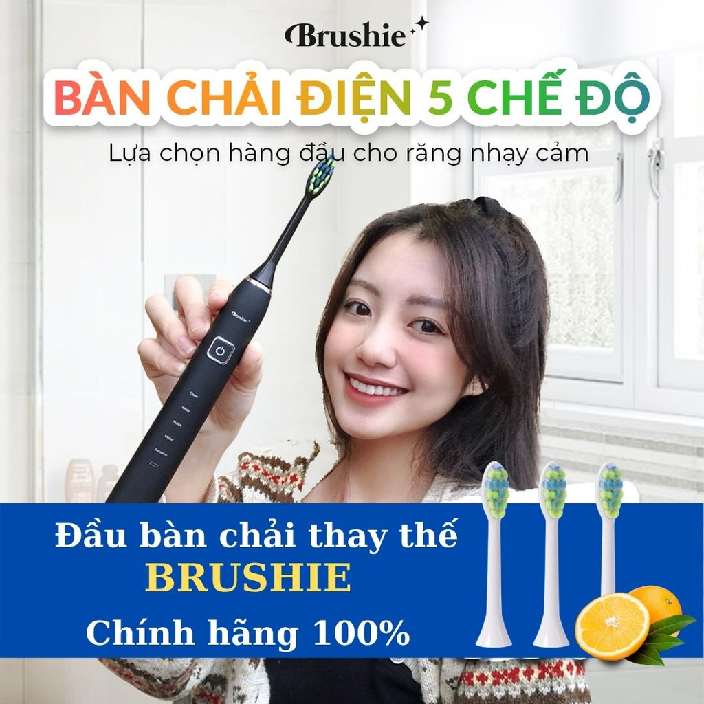 [Chính hãng] Brushie-Đầu bàn chải điện lẻ/thay thế/dự phòng Brushie, Bàn chải điện tích hợp máy rửa mặt Brushie