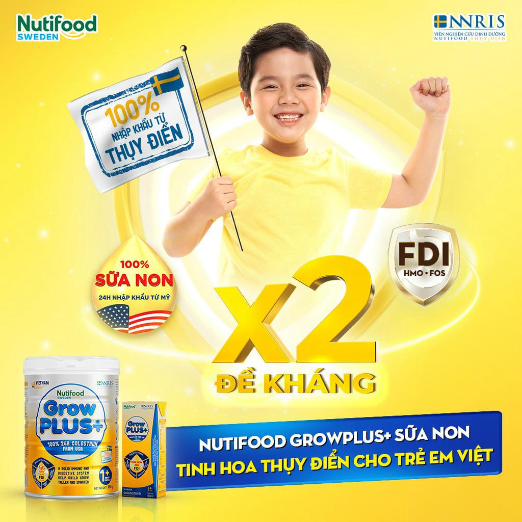 Sữa Bột Nutifood GrowPLUS+ Sữa Non Tăng Đề Kháng, Tăng Cường Hệ Miễn Dịch, Tiêu Hóa Tốt