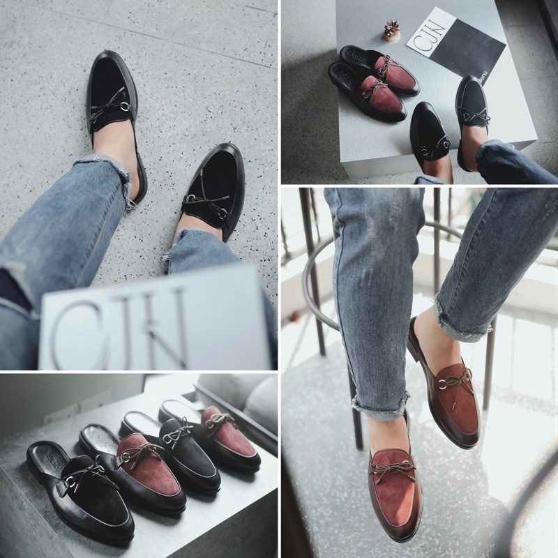 Giày sục nam hở gót da bò nguyên tấm cao cấp Toroshoes Series M649 ( nhiều màu, nhiều lựa chọn, siêu đẹp)