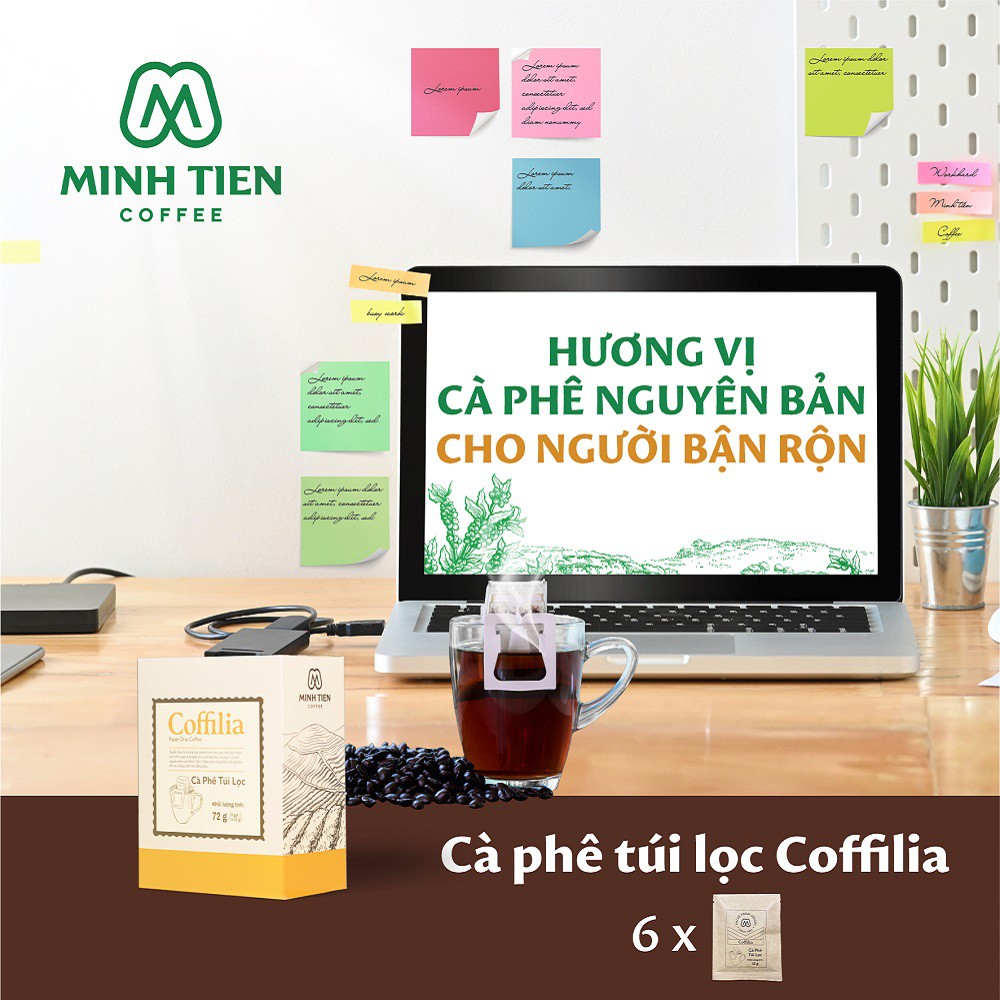 [MUA 2 TẶNG 1]Cà phê túi lọc nguyên chất phin giấy Coffilia 72g (6 gói x 12g) | BigBuy360 - bigbuy360.vn