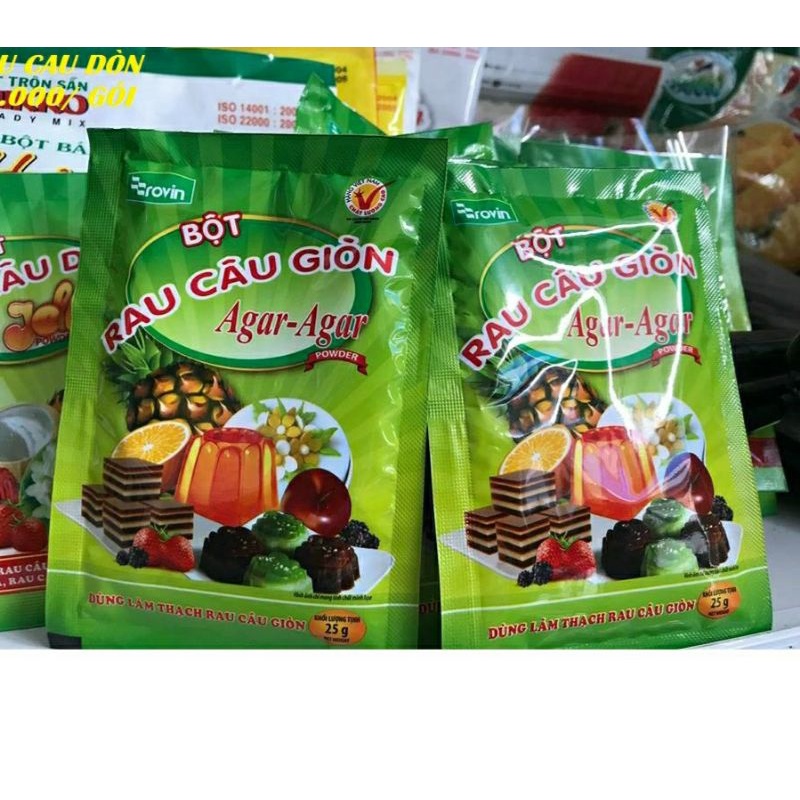 bột thạch rau câu giòn Agar 25g Tẩy da chết whoo mini 1ml