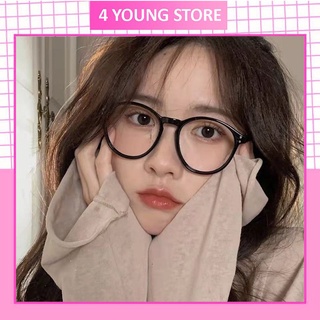Kính giả cận thời trang mắt tròn phong cách Ulzzang đẹp giá rẻ, kính mát nam nữ thay được tròng cận 076