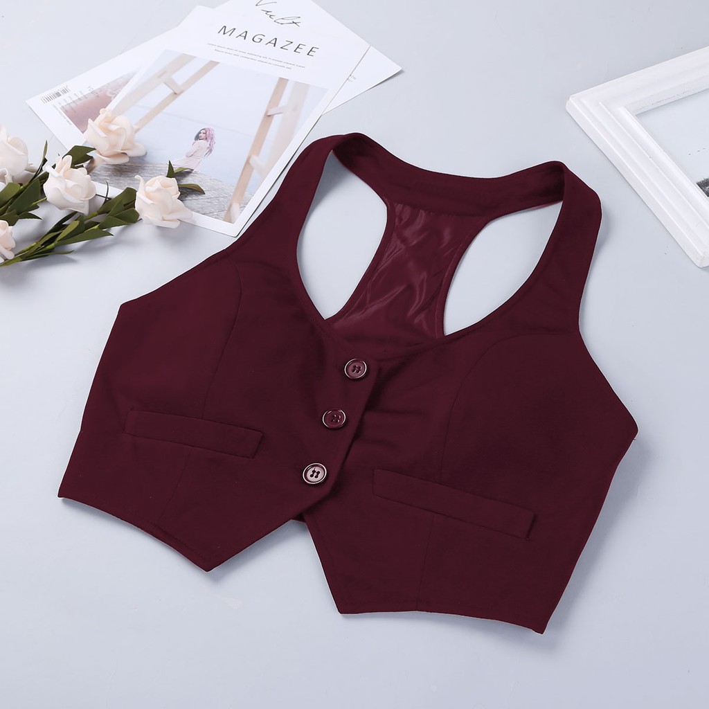 Áo khoác ghi lê cổ chữ V cài nút sau lưng thiết kế thời trang cho nữ | BigBuy360 - bigbuy360.vn