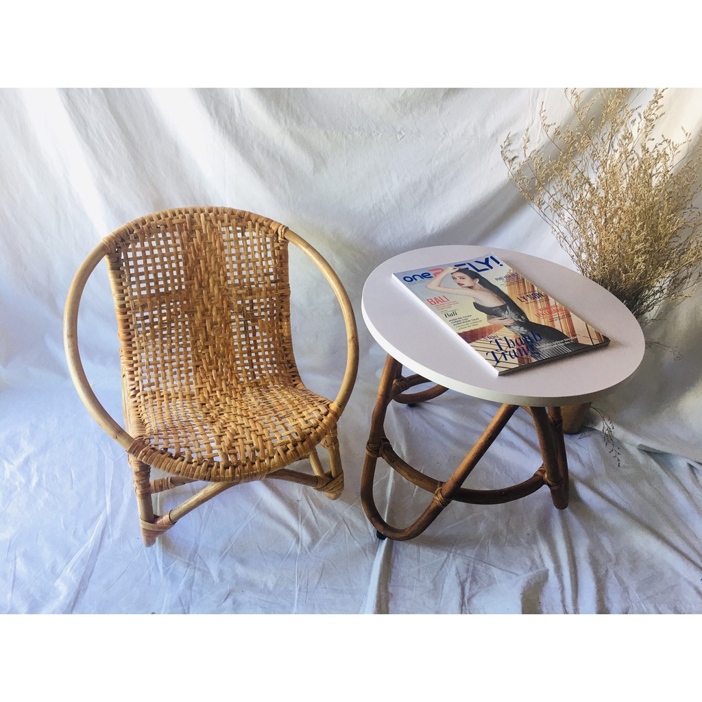 Ghế mây  thư giãn  trẻ em dành cho studio, có ảnh thật dành cho bé từ 1 đến 6 tuổi kích thước rộng 35 cm cao 49 cm | BigBuy360 - bigbuy360.vn