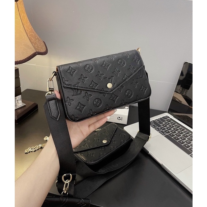 Túi xách nữ LV bì thư set 2 món