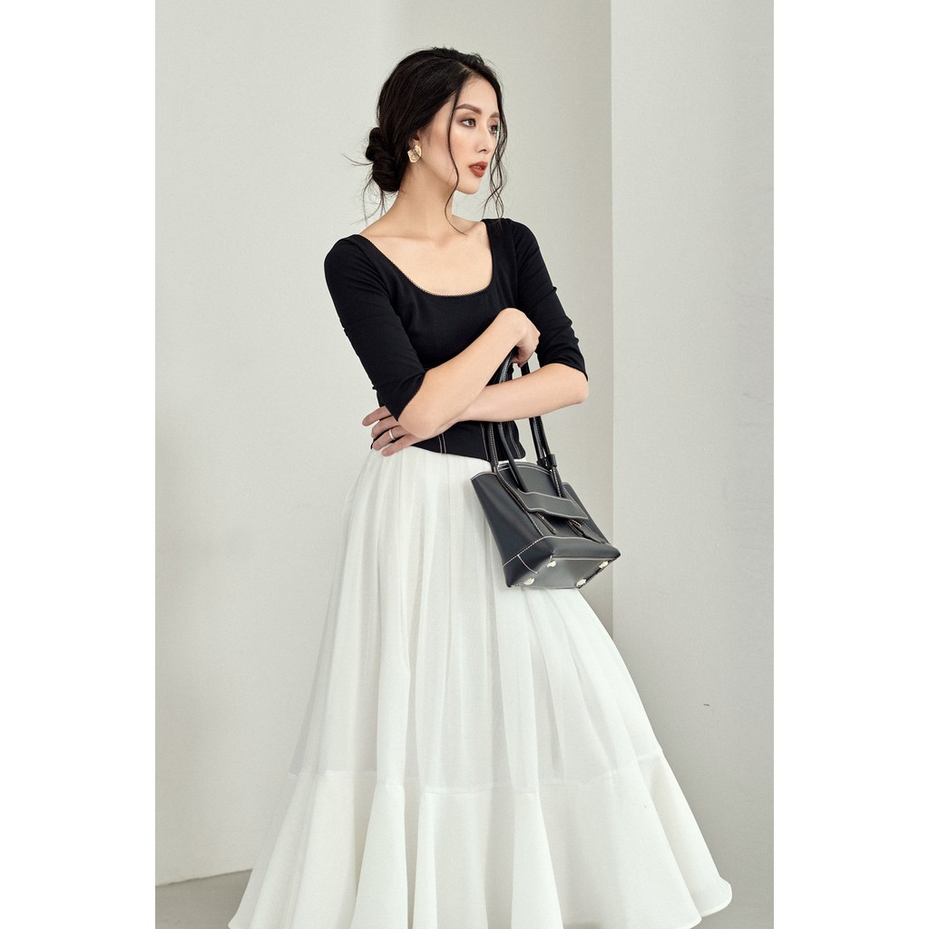 MAVEN - Chân váy trắng rũ phồng dáng dài M'aimer Skirt