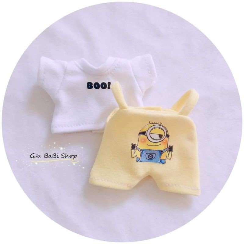 Set yếm và áo thun cho búp bê size 1/8 baboliy, bjd, bru, 5inch, ob11, ddf, animator 40cm, doll bông 15cm