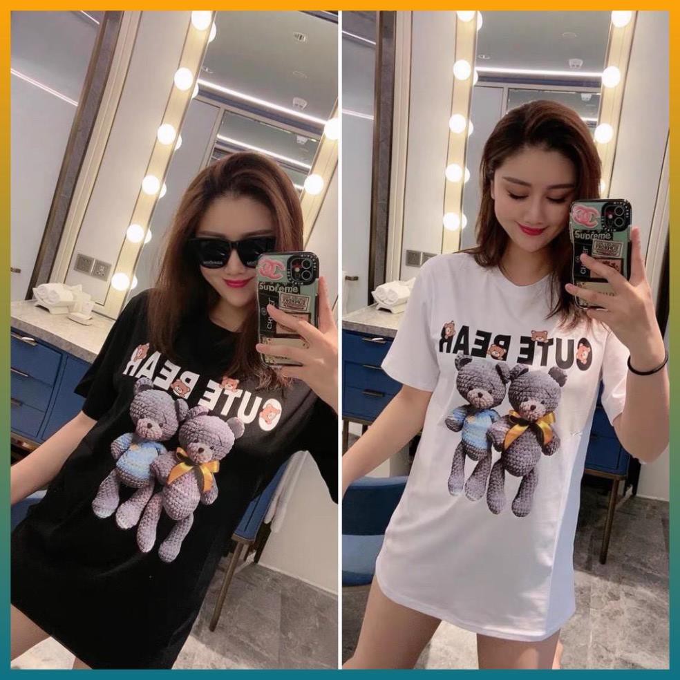 [FREE SHIP] Áo Phông Nữ,Áo Thun Nữ Tay Ngắn Hình Gấu Cute, Hình Gấu Đôi Chất Liệu Cotton Siêu Mát | BigBuy360 - bigbuy360.vn