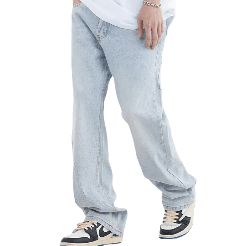 Quần jeans Trơn Phong Cách Hip Hop Đường Phố Hàn Quốc Cho Nam Giới Có Size S-3XL