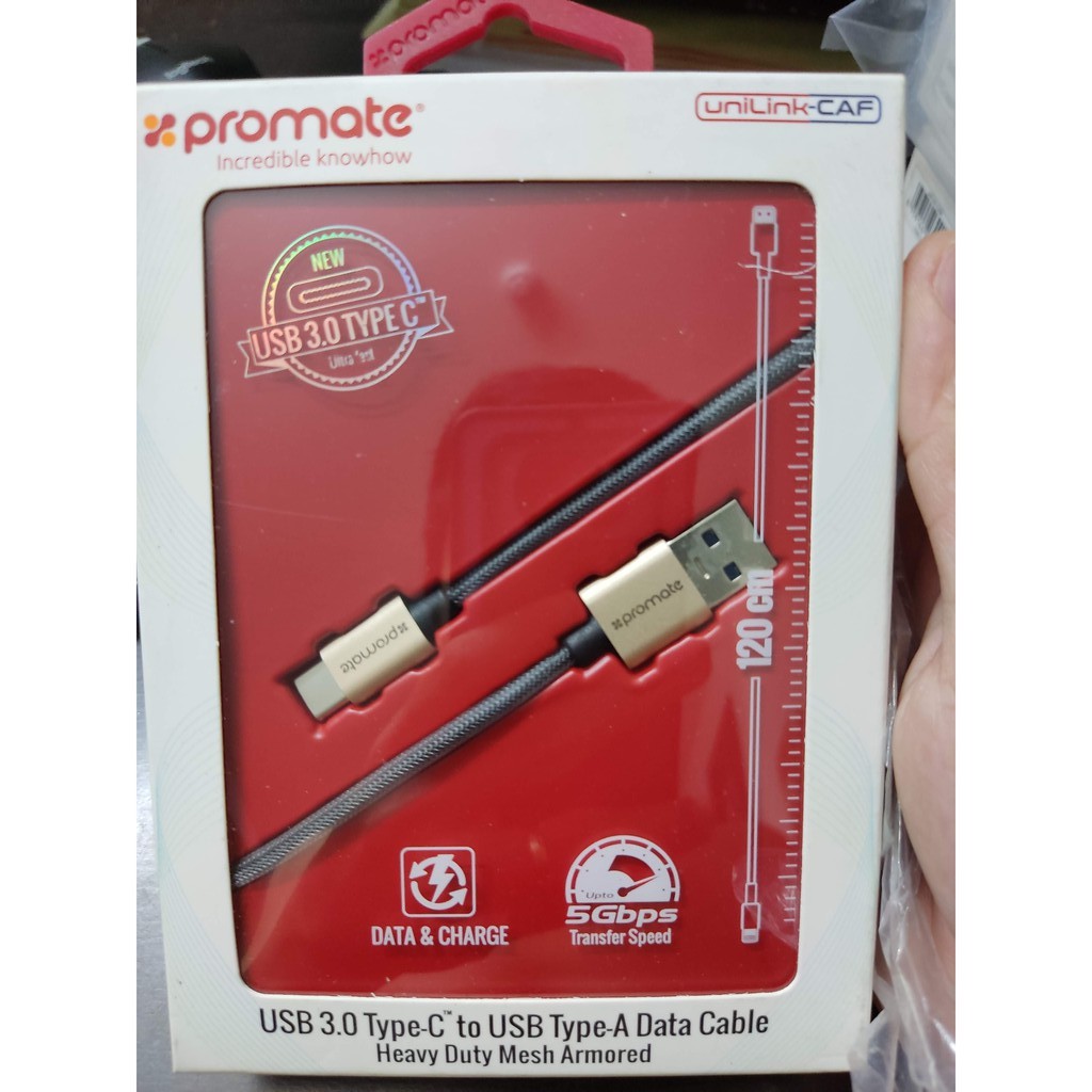 Cáp sạc Promate Siêu Bền Dài 1.2m (giao màu ngẫu nhiên)