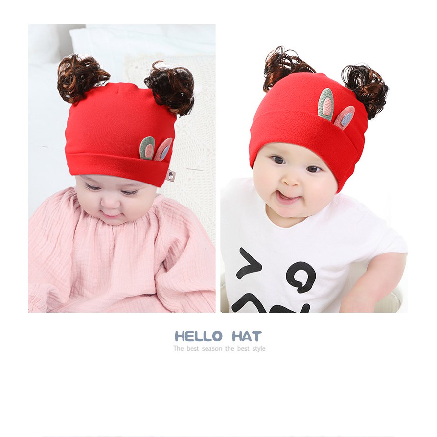 Mũ tóc giả tai thỏ nhỏ cho bé cute(1tháng đến 4 tuổi)