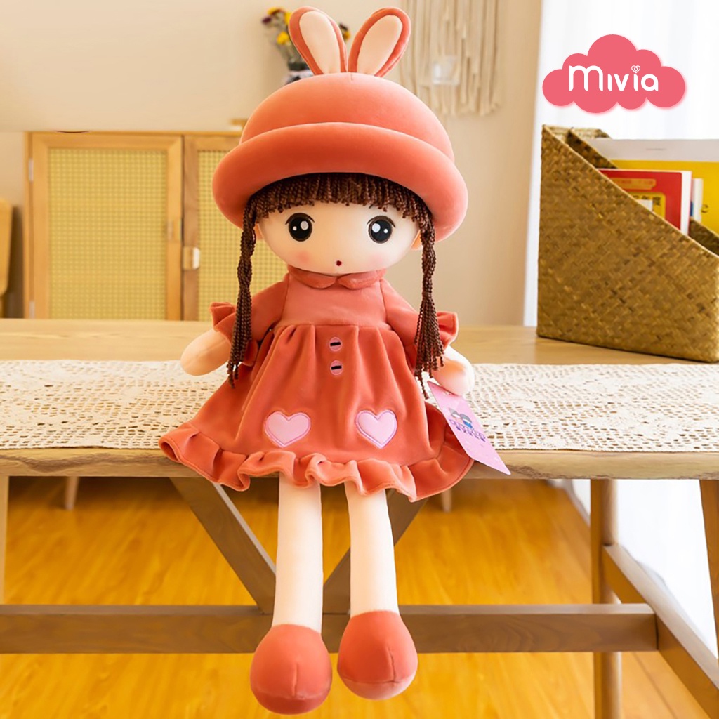 Gấu bông búp bê  váy nhung size 52cm, quà tặng cho bé cao cấp