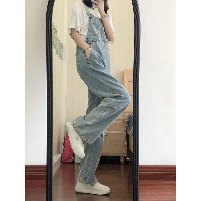 Quần Yếm Denim Dáng Rộng Túi Ngực Thời Trang Thu Đông | Smide Clothing