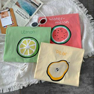 Áo phông tay lỡ freesize nam nữ Unisex thun form rộng in hình trái cây