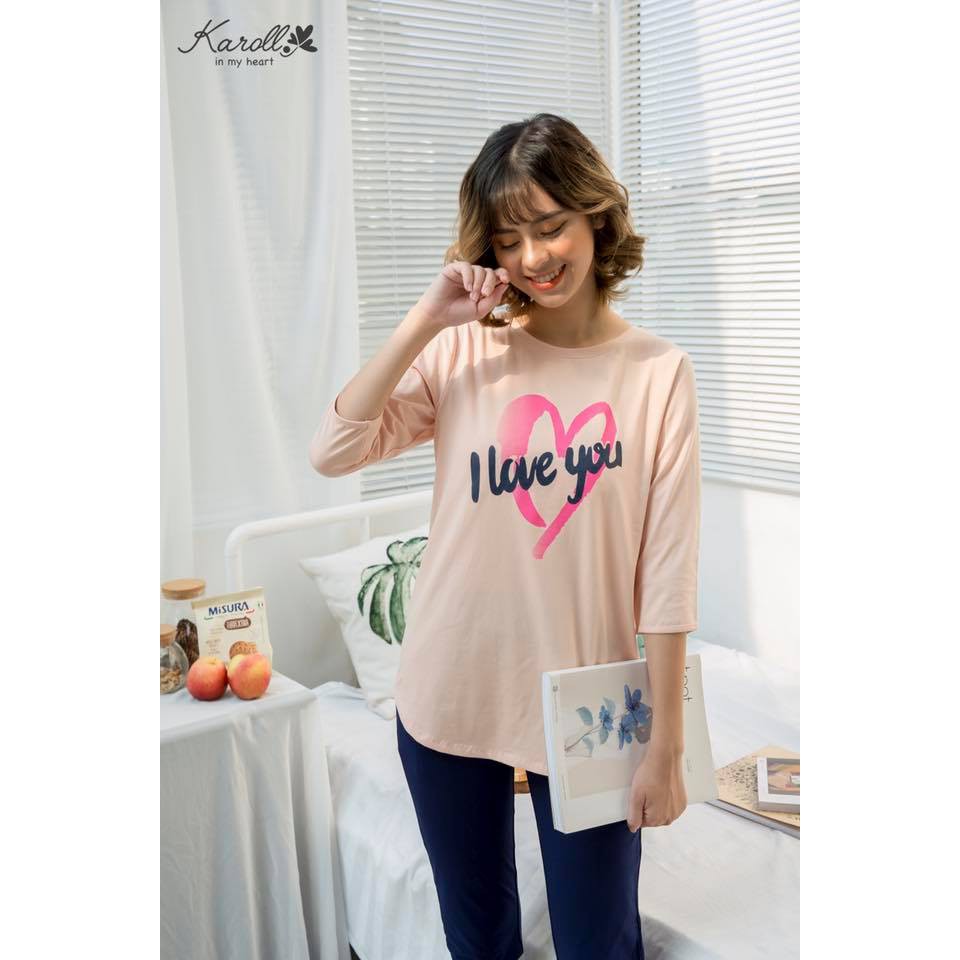 Karoll in my heart - Bộ đồ mặc nhà karoll thu cotton karoll NH18.015