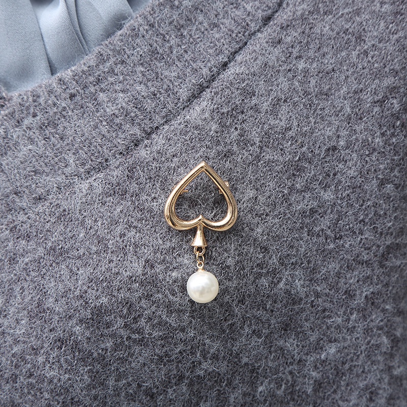 Ghim cài áo hình học bằng kim loại đính ngọc trai sáng tạo phong cách Hàn Quốc cho nam và nữ