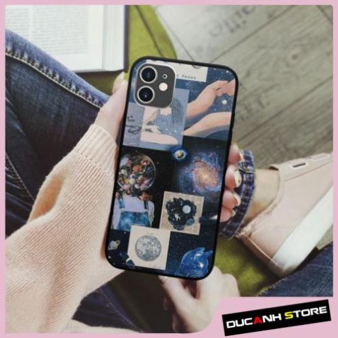 Ốp lưng iphone SAMSUNG universe and planet collage art op art lưng nhám  cho các dòng iPhone PAP20210820