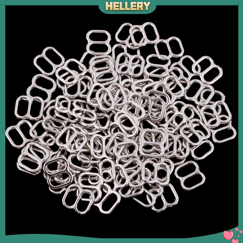 Set 100 Móc Kim Loại Bạc Kích Thước 6mm Có Thể Điều Chỉnh 8 Móc Cài Áo Ngực