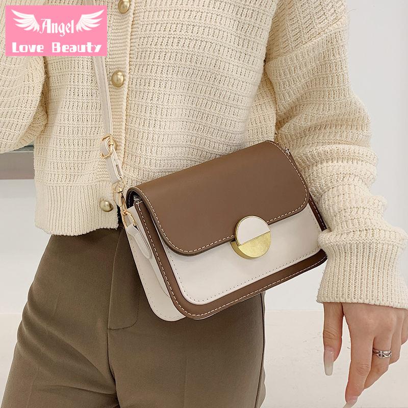 Túi Đeo Vai Hình Vuông Cỡ Nhỏ 2022 Màu Sắc Tương Phản Phong Cách Cổ Điển Thời Trang Cho Nữ