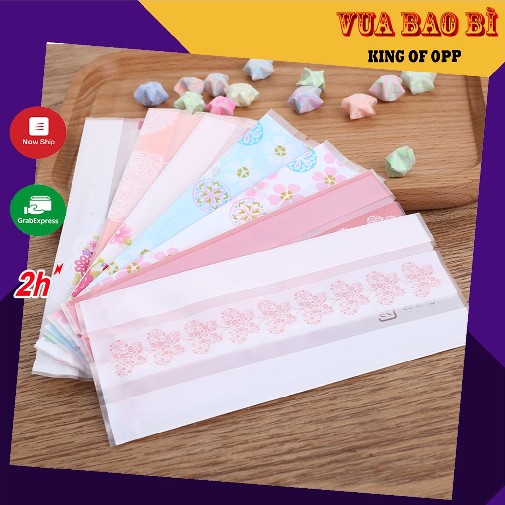Túi đựng bánh kẹo hoạ tiết 50 túi/sp, kích thước 5.5x13.5 - VUA BAO BÌ