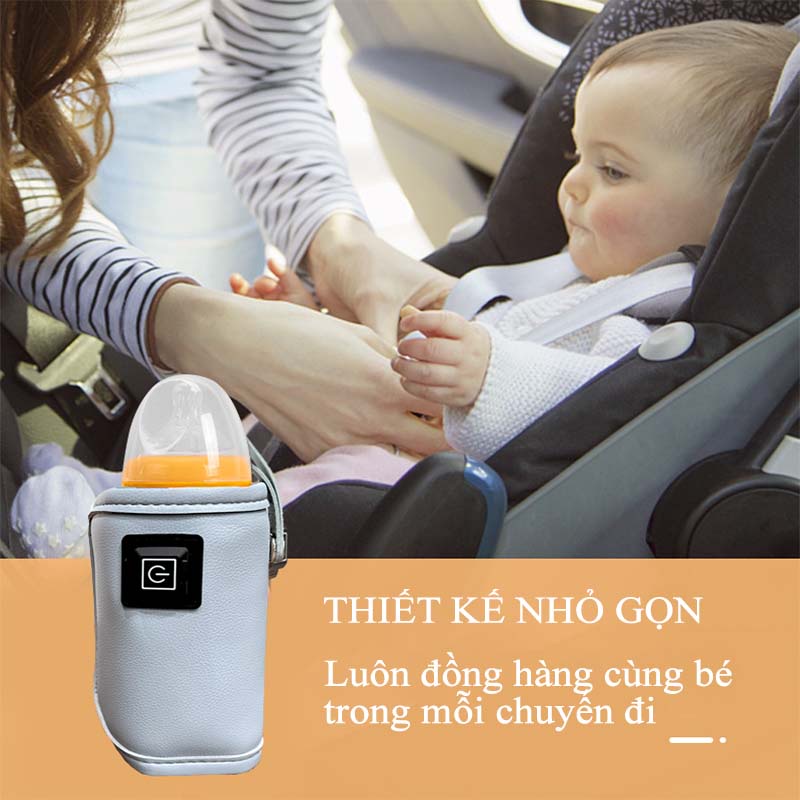 Túi Ủ Sữa Cao Cấp Warm Bear Nhiều Chế Độ, Chất Liệu Da, Túi Giữ Nhiệt Bình Sữa Cho Bé Bằng USB Nhỏ Gọn Tiện Lợi