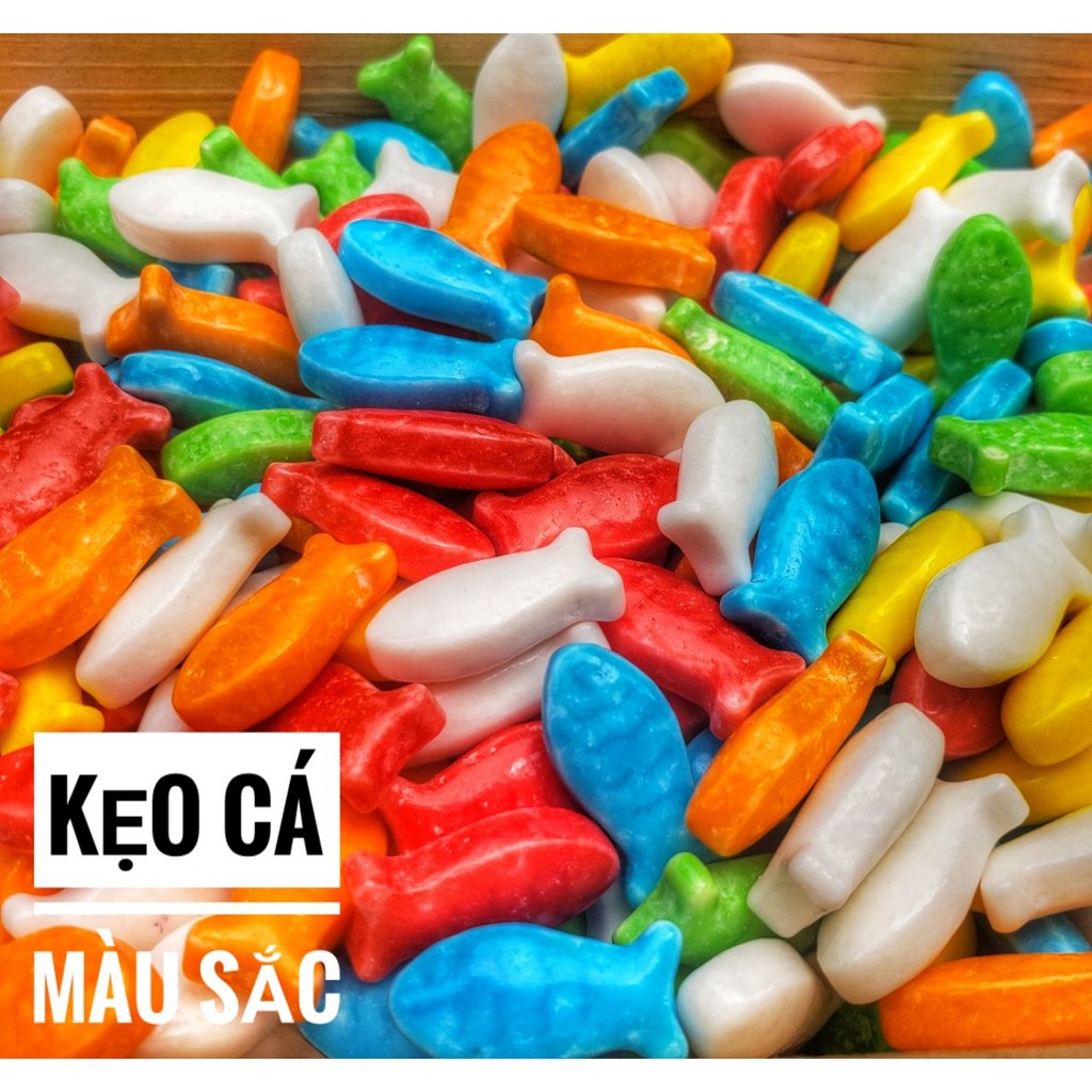 Kẹo Cá Màu Sắc Lon 500Gram - Kẹo Cứng - Kẹo Ngậm