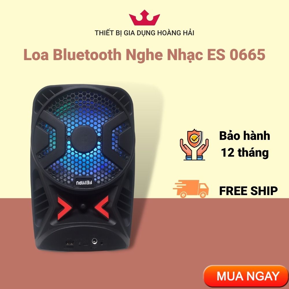 Loa Bluetooth Nghe Nhạc Không Dây ES0665 Hỗ Trợ Cắm USB Thẻ Nhớ Loa Bass16cm