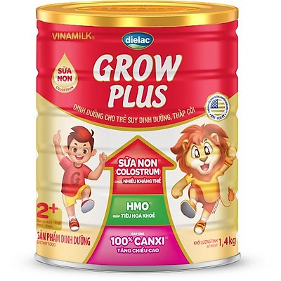 Sữa Bột Dielac Grow Plus 2+ HT 1400g (Sữa Non) (Cho Trẻ Từ 2 - 10 Tuổi)