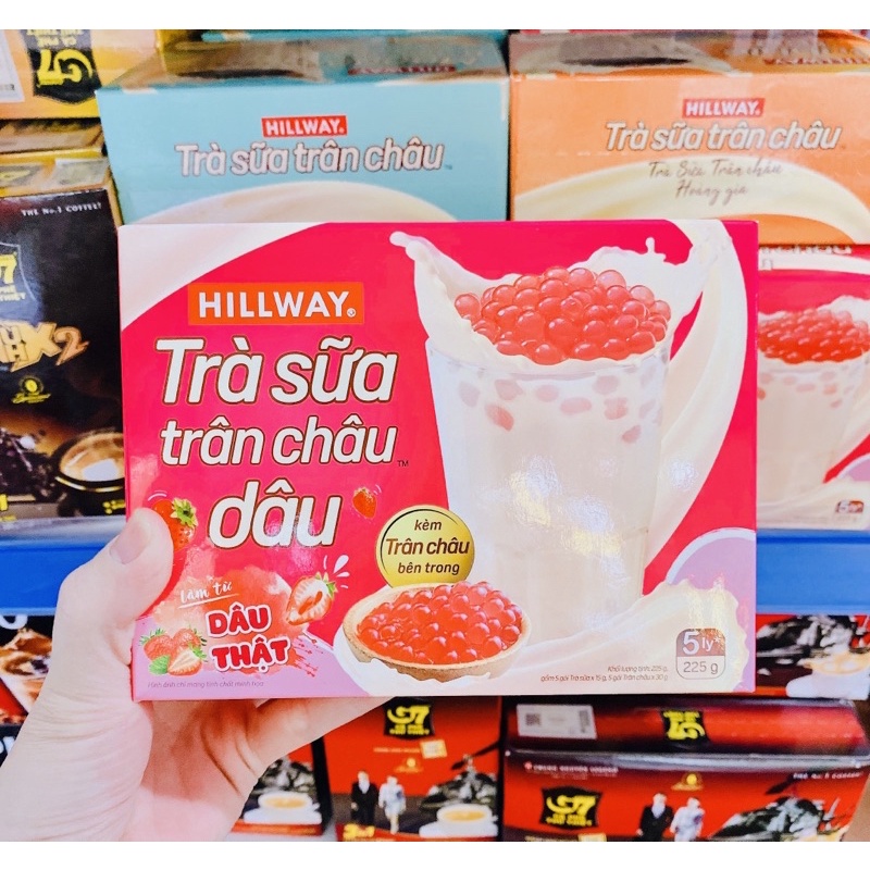 TRÀ SỮA TRÂN CHÂU HOÀNG GIA HILLWAY HỘP 260G CÁC VỊ