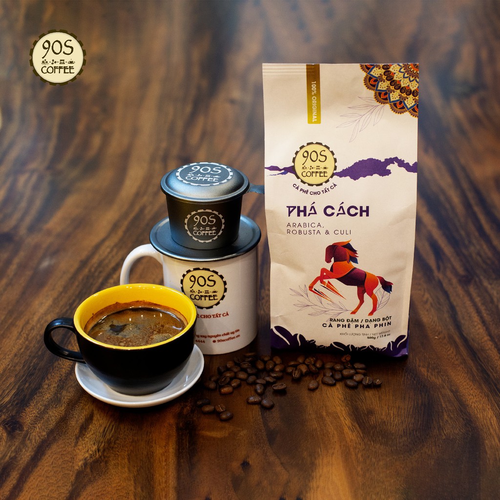 [NEW] Cà Phê PHÁ CÁCH - Cà Phê Rang Xay Nguyên Chất Cao Cấp Pha Phin - Thương hiệu 90S COFFEE - 500gr