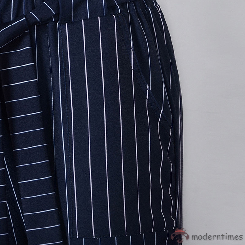 Quần dài kẻ sọc cột nơ xinh xắn cho nữ | BigBuy360 - bigbuy360.vn